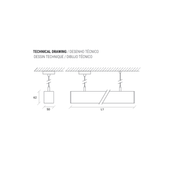 Linear Slim Pendel 568mm
