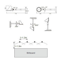 16W facade lampe 3/4K