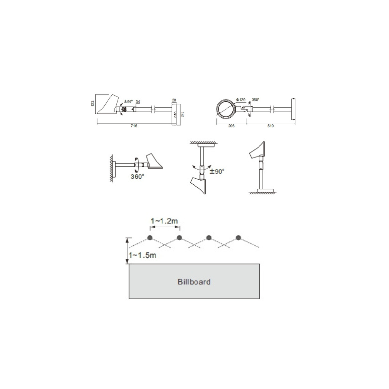 16W facade lampe 3/4K