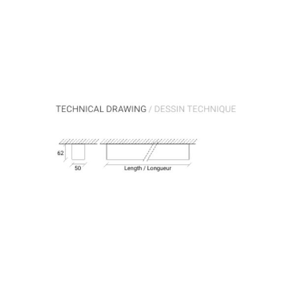 Linear Slim Surface 568mm