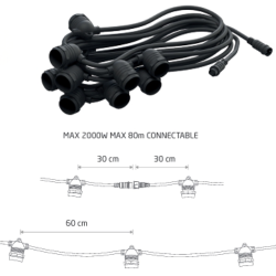 LYSK�DE 15XE27, 9M, IP65