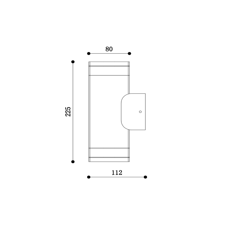 Carr noir 2XGU10 IP54-Sort