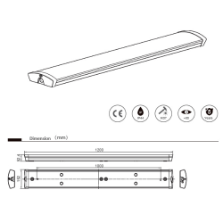 23-34W Batten LED Armatur IP44