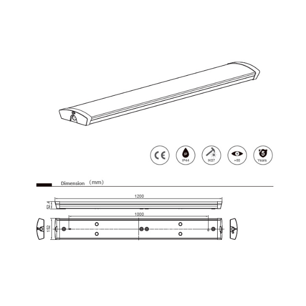 23-34W Batten LED Armatur IP44