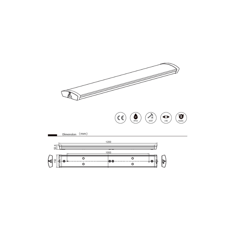 23-34W Batten LED Armatur IP44