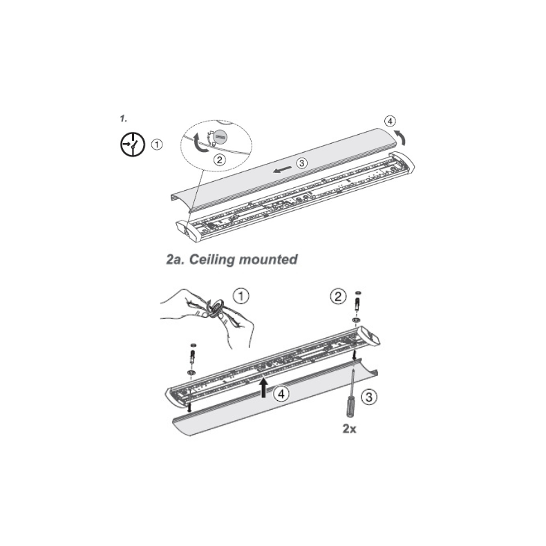 23-34W Batten LED Armatur IP44