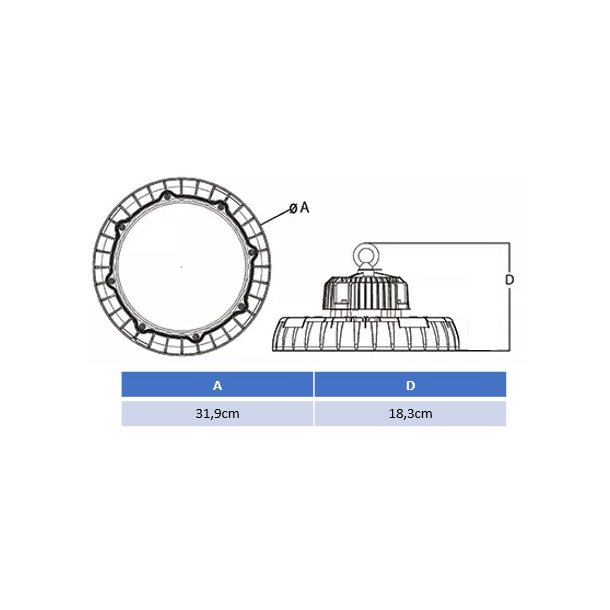 100W UFO-15200lm-4000K/2021
