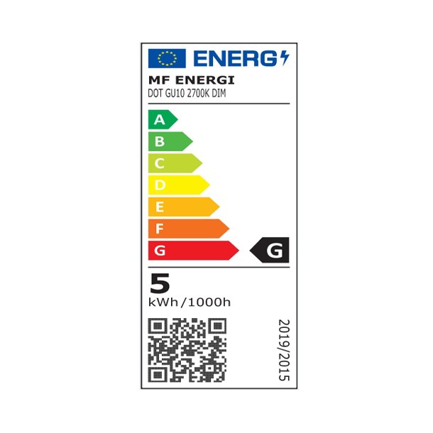 DOT GU10 5W 27K D�mpbar 5stk pak.